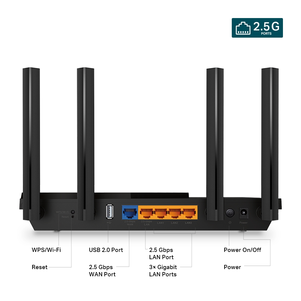 Bộ phát wifi Tp-link AX55 Pro chuẩn wifi 6 AX3000 Multi-Gigabit với hai cổng 2.5G
