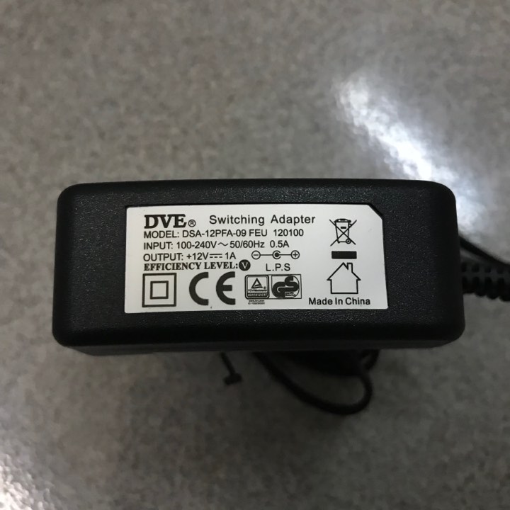 Nguồn DVE 12V-1A chính hãng có đầu chống nhiễu